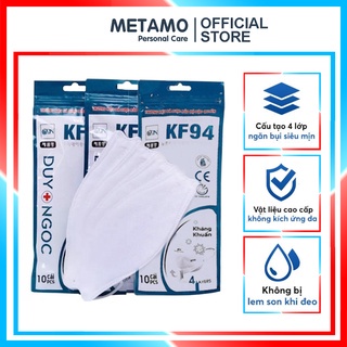 Khẩu trang y tế 4D KF94 cao cấp kháng khuẩn và chống bụi mịn, Khẩu trang 4 lớp công nghệ Hàn Quốc túi 10 chiếc