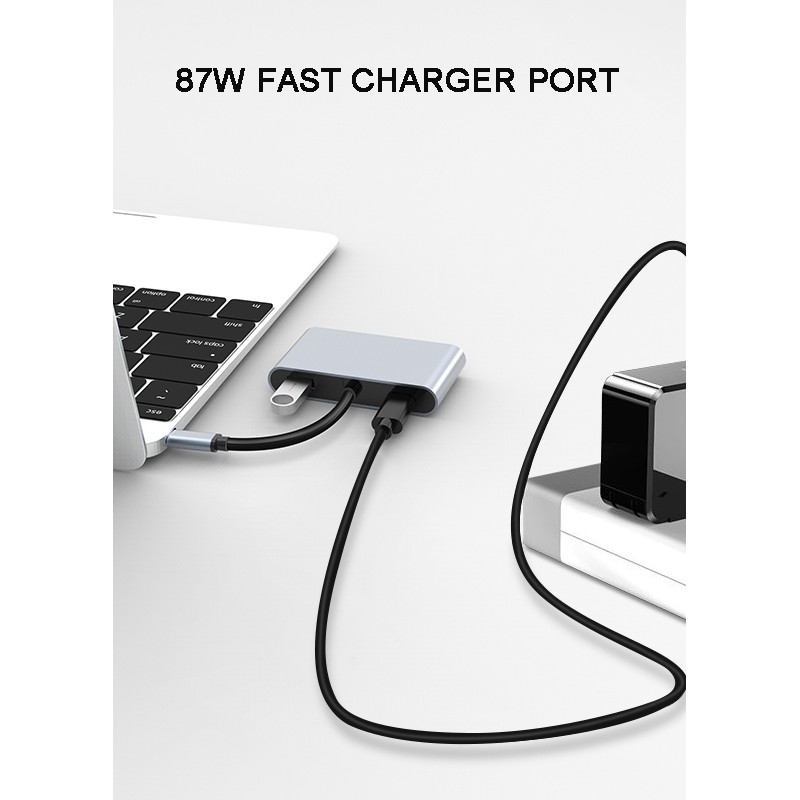 Hub Chuyển Đổi USB C HUB 5 Trong 1 Sang HDMI 4K VGA PD USB 3.1 type C PD Cho MacBook Pro Laptop