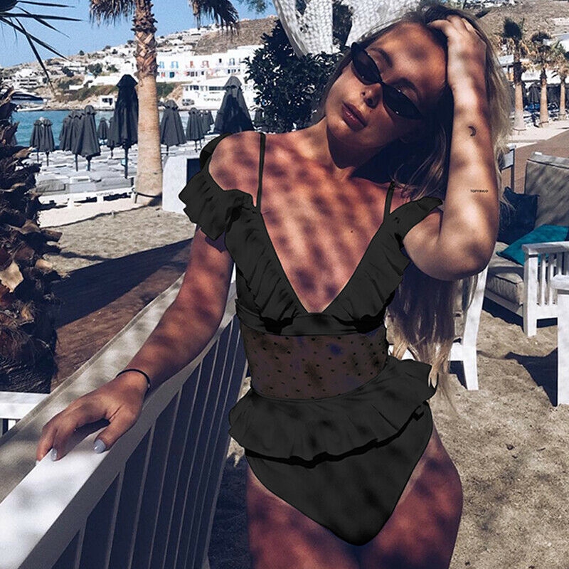 Đồ bơi một mảnh phối lưới thiết kế quyến rũ cho phái nữ | BigBuy360 - bigbuy360.vn