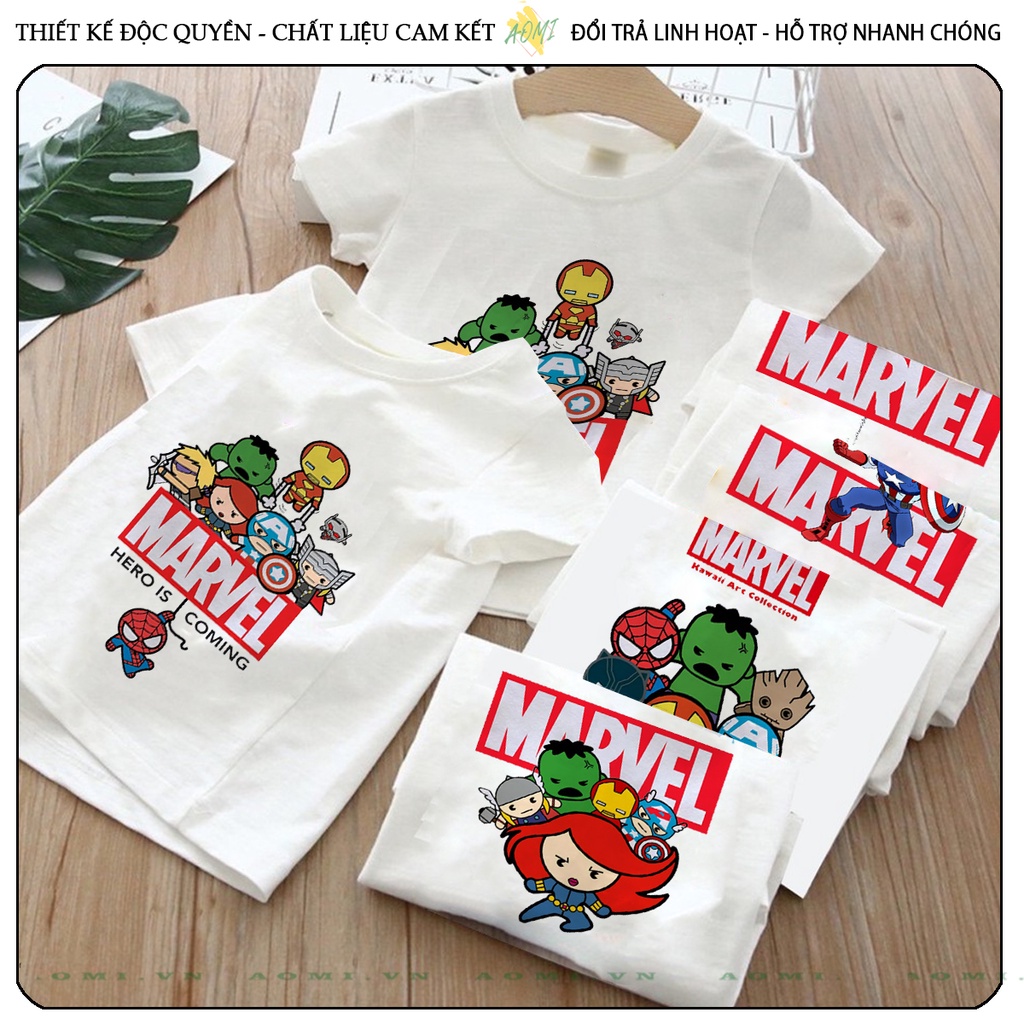 ÁO THUN Avengers Kids MCU UNISEX PHÔNG TRẮNG TAY NGẮN NAM NỮ GIA ĐÌNH CẶP ĐÔI SIZE TRẺ EM BÉ TRAI GÁI AOMIVN