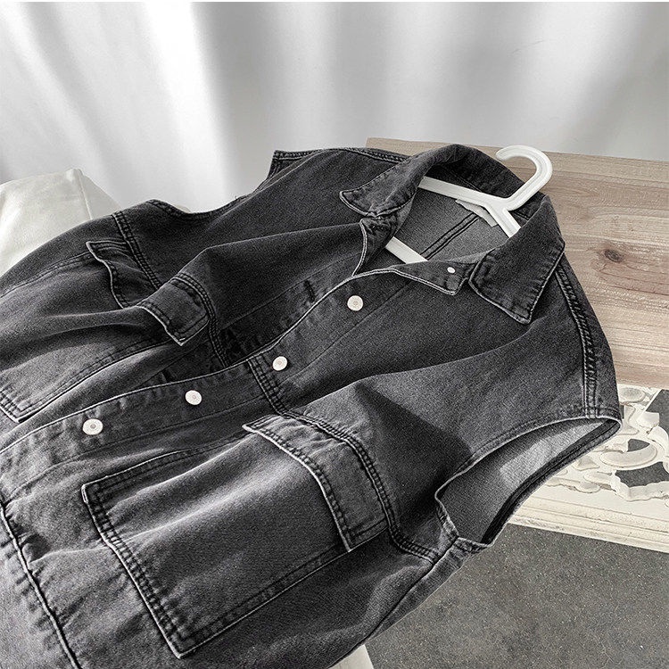 Áo Khoác Denim Không Tay Dáng Rộng Thời Trang Hàn Quốc 2019 Dành Cho Nam