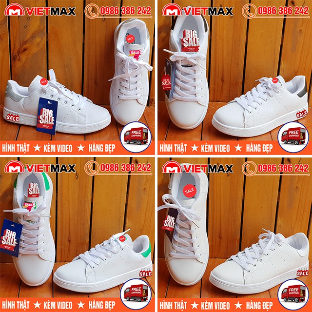 ⚡[FREE SHIP] Giày Stan Smith Màu Đen , Trắng , Bạc , Xanh Lá Nam Nữ