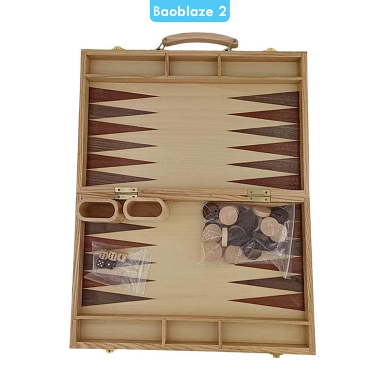 Bộ Backgammon Truyền Thống Trung Bình Bằng Gỗ Cho Người Lớn