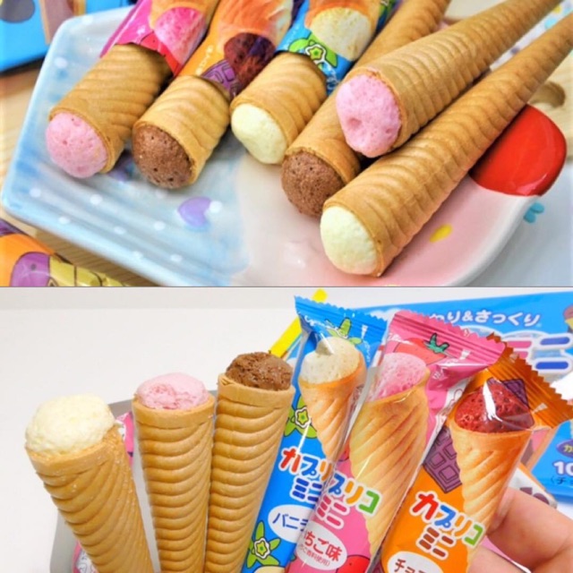 Bánh Kem Que Ốc Quế Glico Nhật Bản (gói 10 cái)