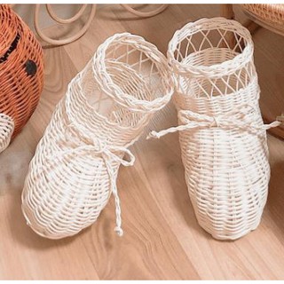 [Giá xưởng] Giỏ mây hình đôi ủng giỏ cắm hoa, giỏ trồng cây,