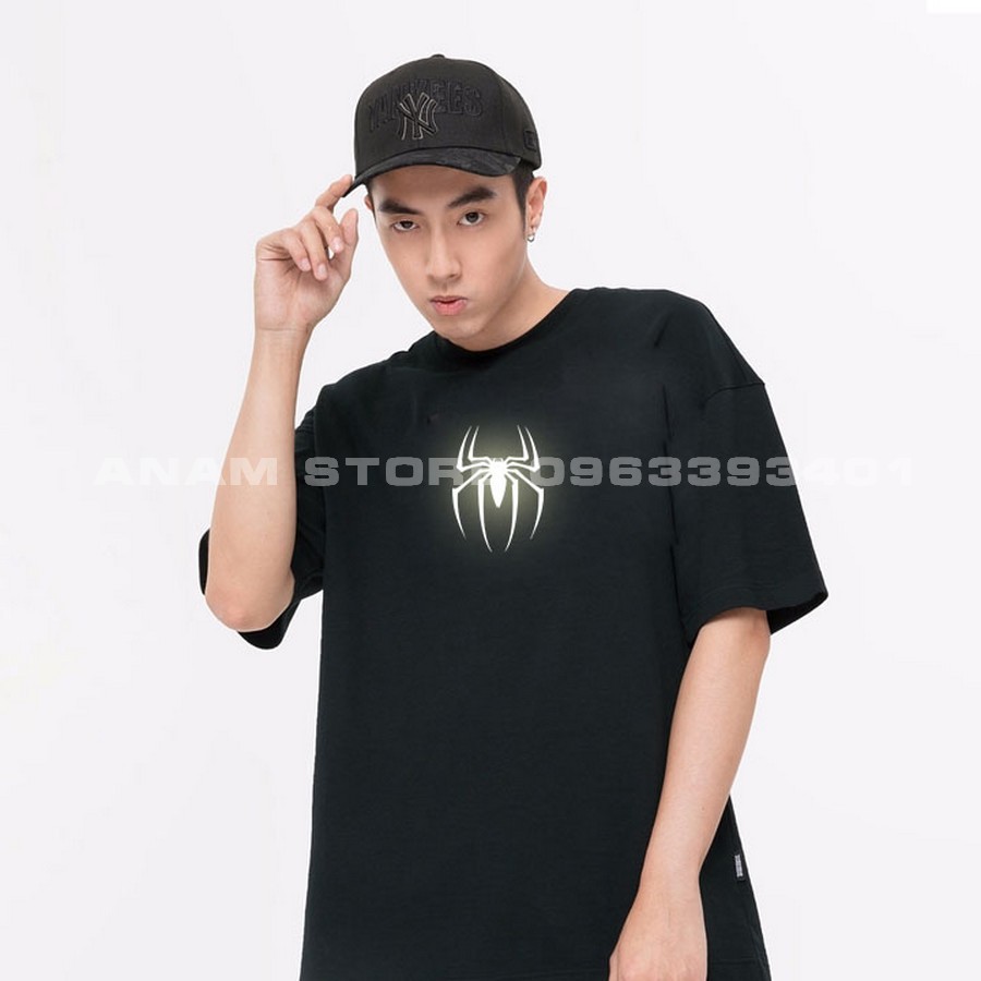 Áo thun phản quang tay lỡ Nam Nữ Spiderman