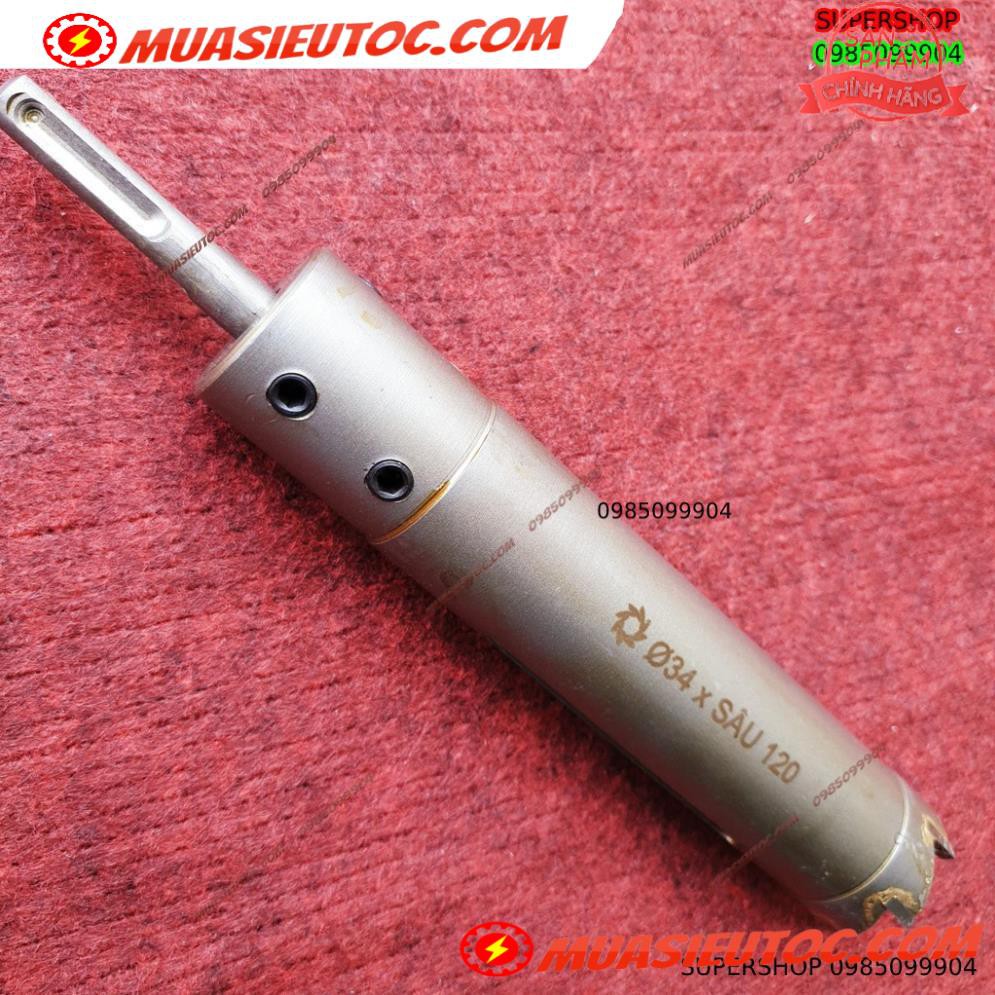 Mũi khoan rút lõi khoét tường gạch sâu Phi 34 x 120 mm không khoan bê tông, không khoan chế búa