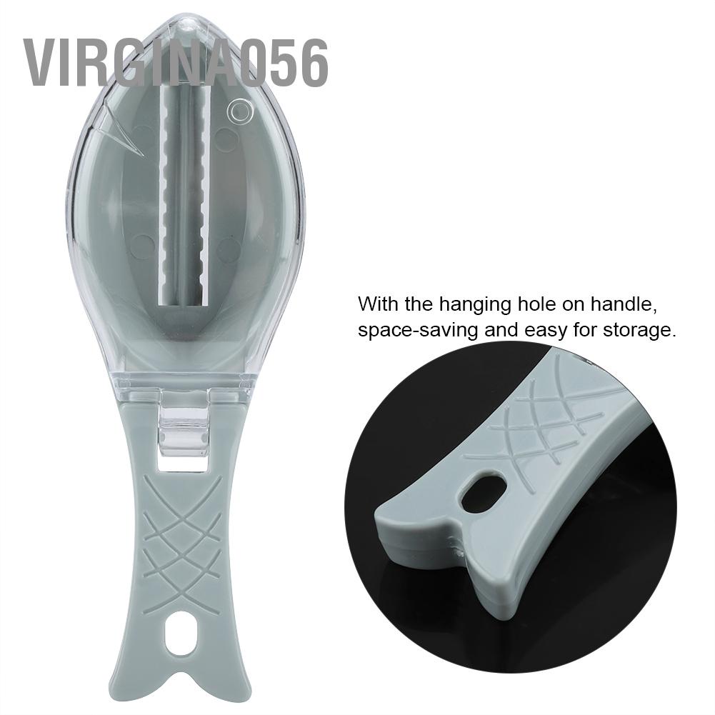Virgina056 Fast Remove Fish Skin Scraping Brush Plastic Scraper Kitchen Cleaning Fishes Knife
