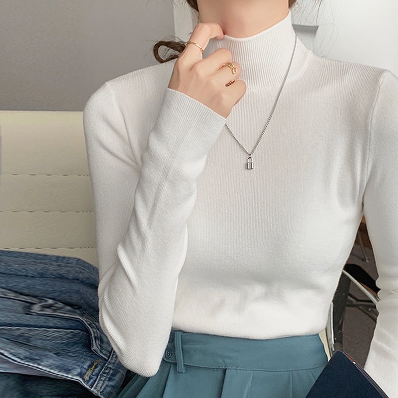 Áo len cổ lọ tay dài thời trang thu đông thanh lịch đơn giản