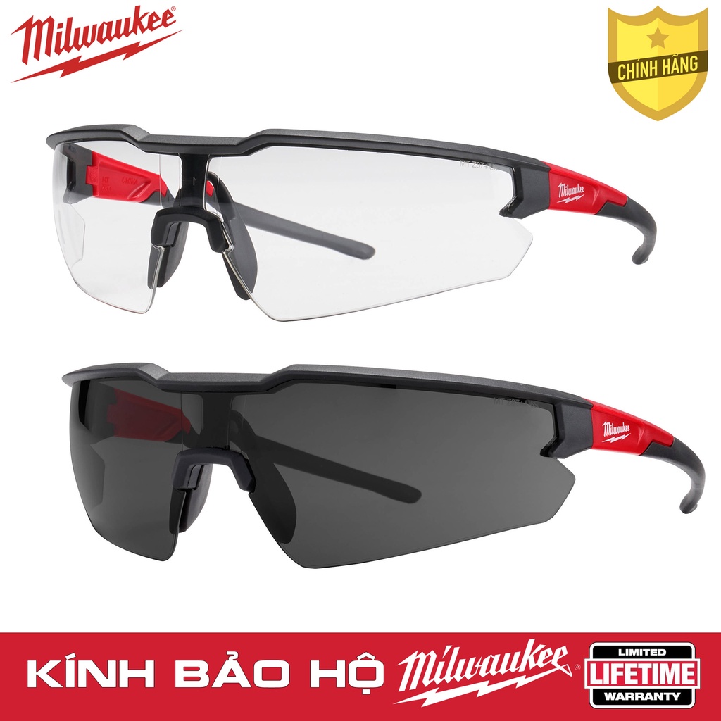 Kính bảo hộ cao cấp Milwaukee Mỹ kính chống bụi, chống hơi nước trầy xước vượt trội, ngăn chặn tia UV, mắt kính đi xe