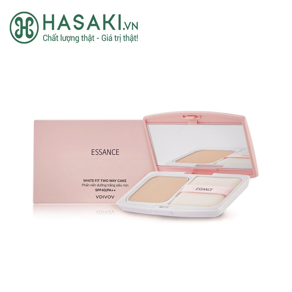 Phấn nền Essance dưỡng sáng siêu mịn #23 Sắc Da Nâu White Fit Two Way Cake SPF40/PA++7g