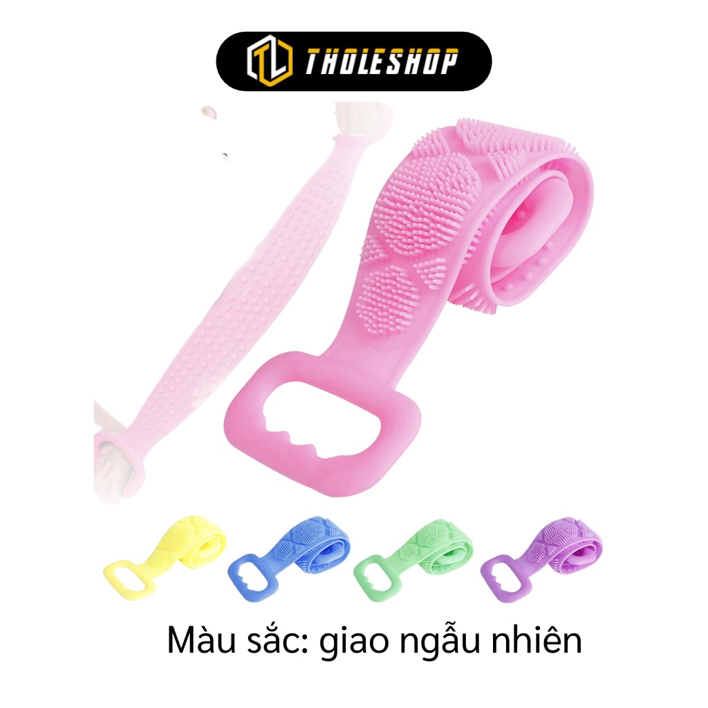 Dụng Cụ Chà Lưng - Dây Tắm Chà Lưng 2 Mặt Massage, Tẩy Tế Bào Chết Bằng Silicon 9269