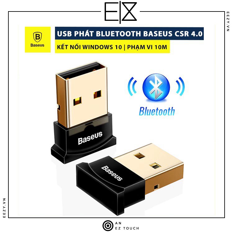 USB PHÁT BLUETOOTH CHO PC BASEUS CSR 4.0 ADAPTER CHO MÁY TÍNH LAPTOP LOA TAI NGHE BÀN PHÍM CHUỘT GAMEPAD KHÔNG DÂY