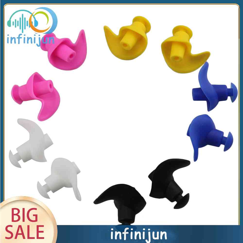 1 Cặp Nút Bịt Tai Bằng Silicone Chống Nước Dùng Khi Bơi Lội