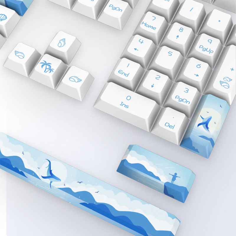 Bộ 130 Nút Bàn Phím Cơ Chơi Game Mojito PBT In Họa Tiết Hoa Anh Đào Xinh Xắn DIY