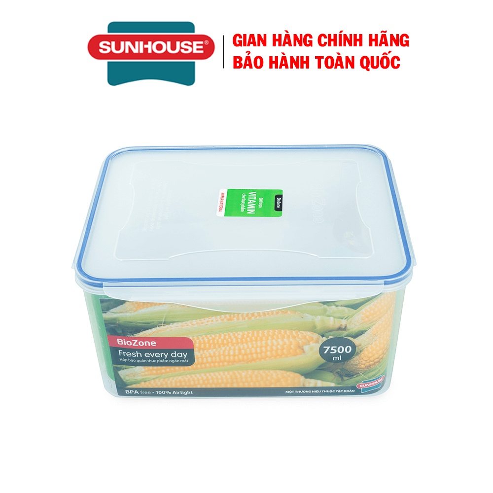 Hộp bảo quản thực phẩm ngăn mát Sunhouse BioZone KB-CO7500P, Dung tích 7500ml
