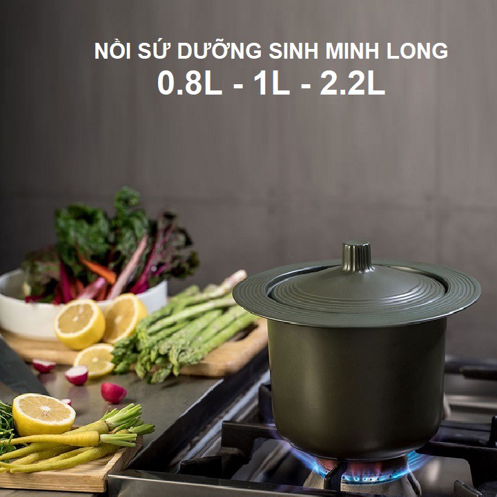 nồi sứ dưỡng sinh minh long 1L - nồi sứ dưỡng sinh minh long