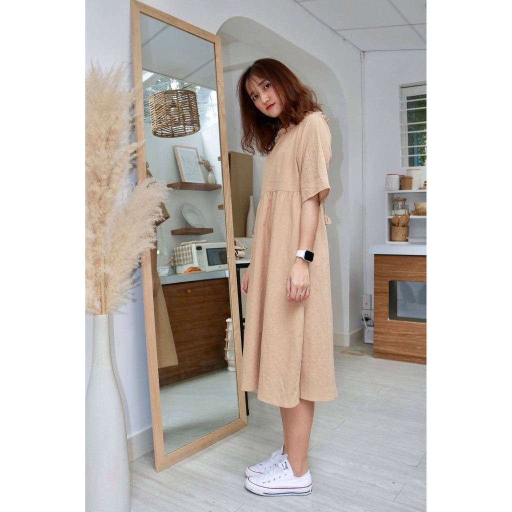 Đầm Kathy chất liệu Xô Cotton dệt gân