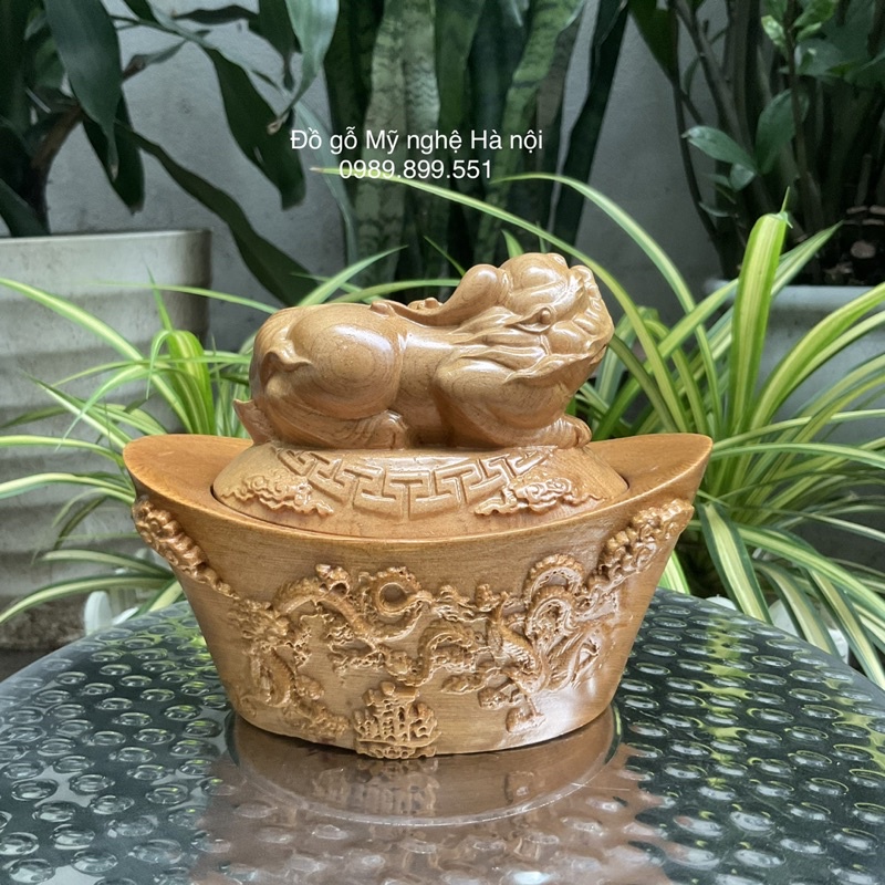 Thỏi vàng phong thủy hút tài Lộc bằng gỗ