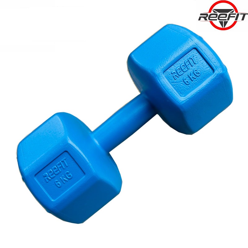 Tạ tay nhựa bát giác Reefit từ 6-12kg có ruột (gồm 1 cục)