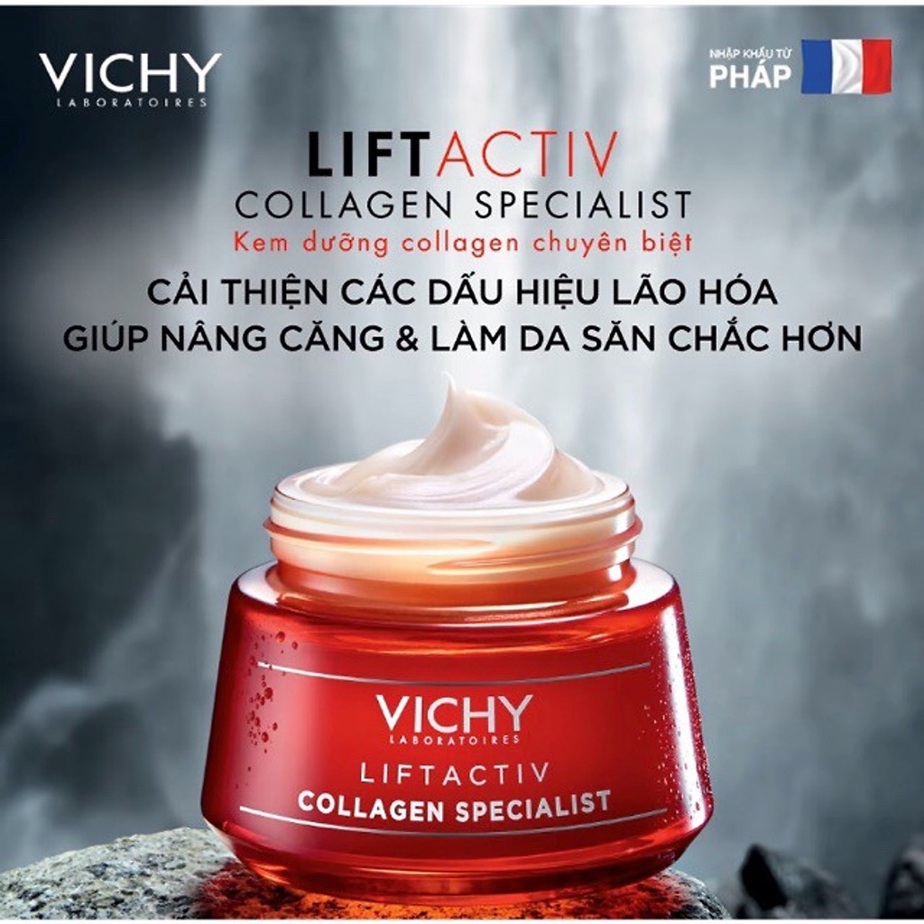 [CHÍNH HÃNG CÓ TEM] VICHY Liftactiv Collagen Specialist 50mL - Kem Dưỡng Ngừa Lão Hóa, Săn Chắc Da Ban Ngày.