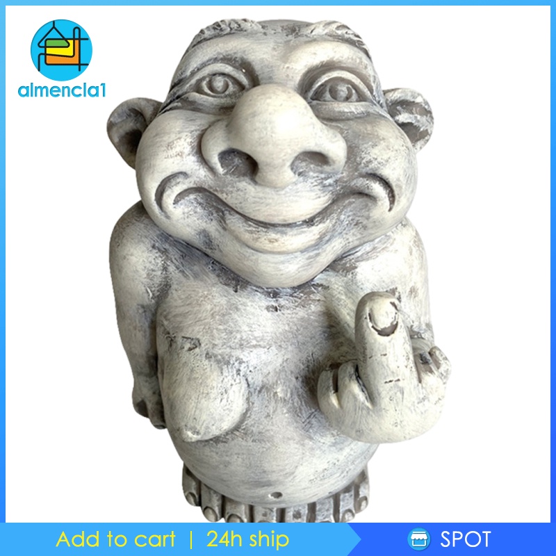 [ALMENCLA1] Resin Garden Gnome Dwarf Crafts Sculpture Shelf Outdoor Patio Statue Decor