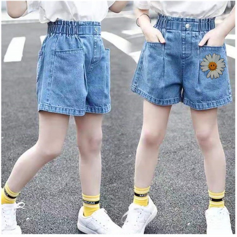 Quần Short Phối Túi Phía Trước Đính Nút Dễ Thương Cho Bé Gái (110-160) (QB3)