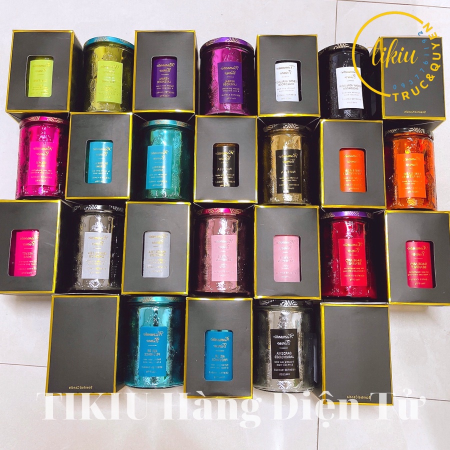 Nến Thơm Phòng Từ Sáp Dừa Tinh Dầu Tự Nhiên Cao Cấp Romantic Times 3 Tầng Hương TIKIU Thư Giãn, Không Khói Decor