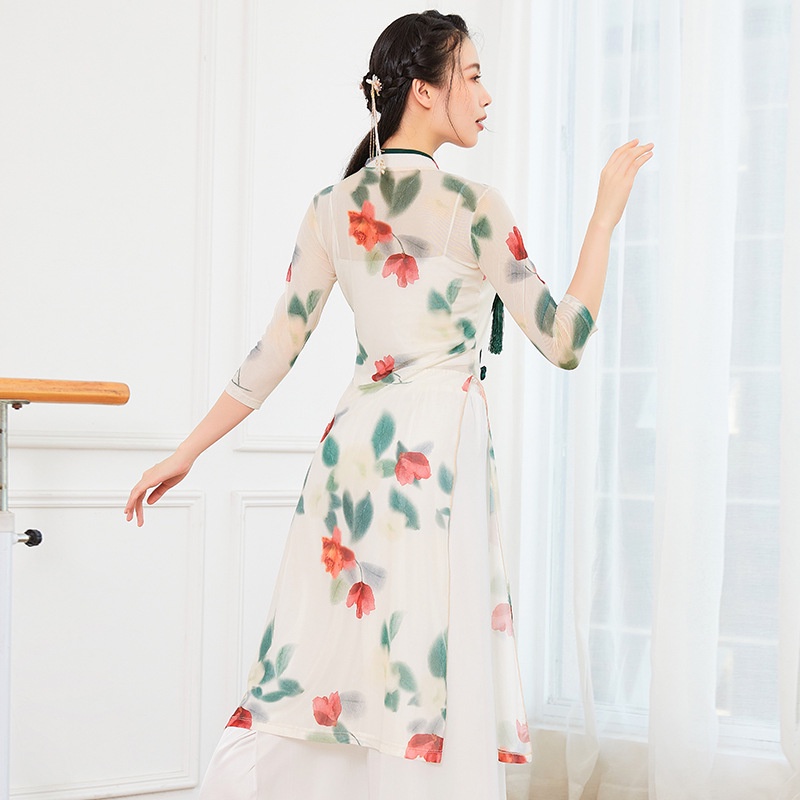 Qsucua Bộ Đồ Tập yoga / Nhảy Sườn Xám Phong Cách Cổ Điển Hiện Đại Cho Nữ