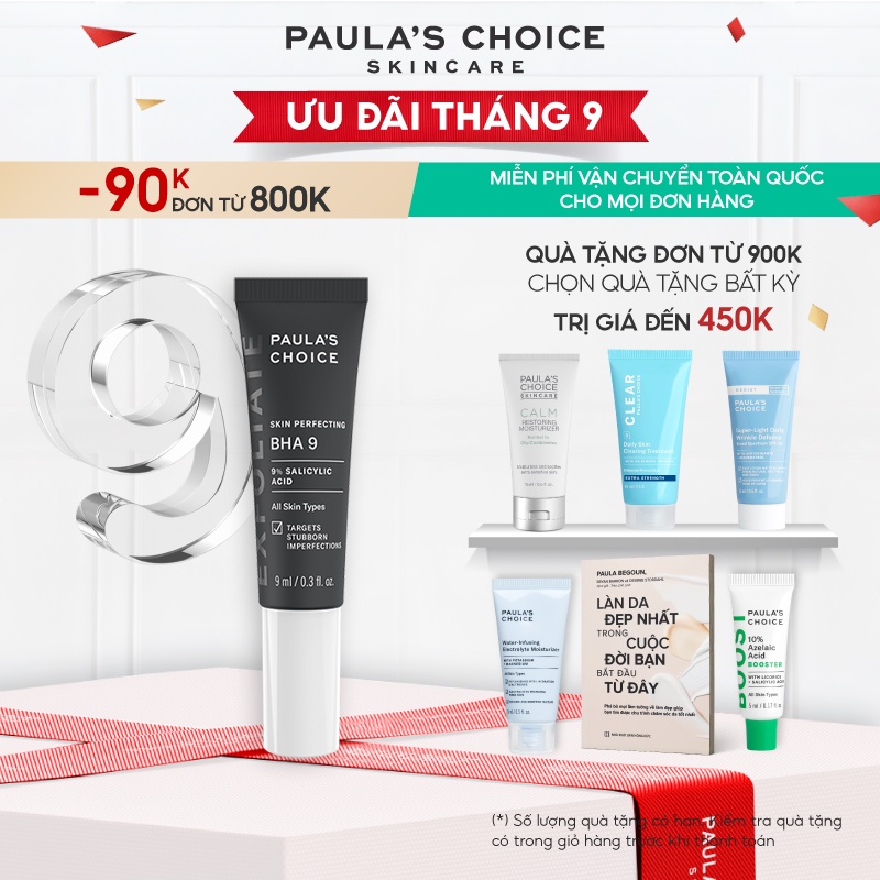 Tinh chất ngăn ngừa mụn đầu đen và bã nhờn 9% BHA Paula's Choice Skin Perfecting BHA 9 (9% Salicylic Acid) 9ml Mã 7730