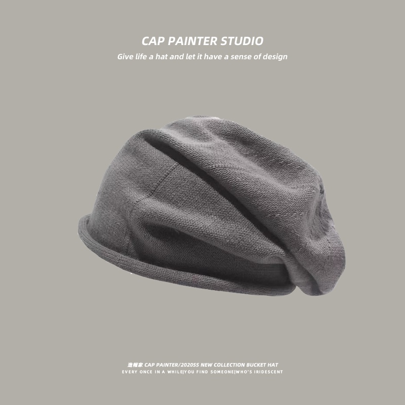 Mũ Len Dệt Kim Mỏng Dáng Rộng Phong Cách Thời Trang Thu Đông Hàn Quốc Cho Nam Giới