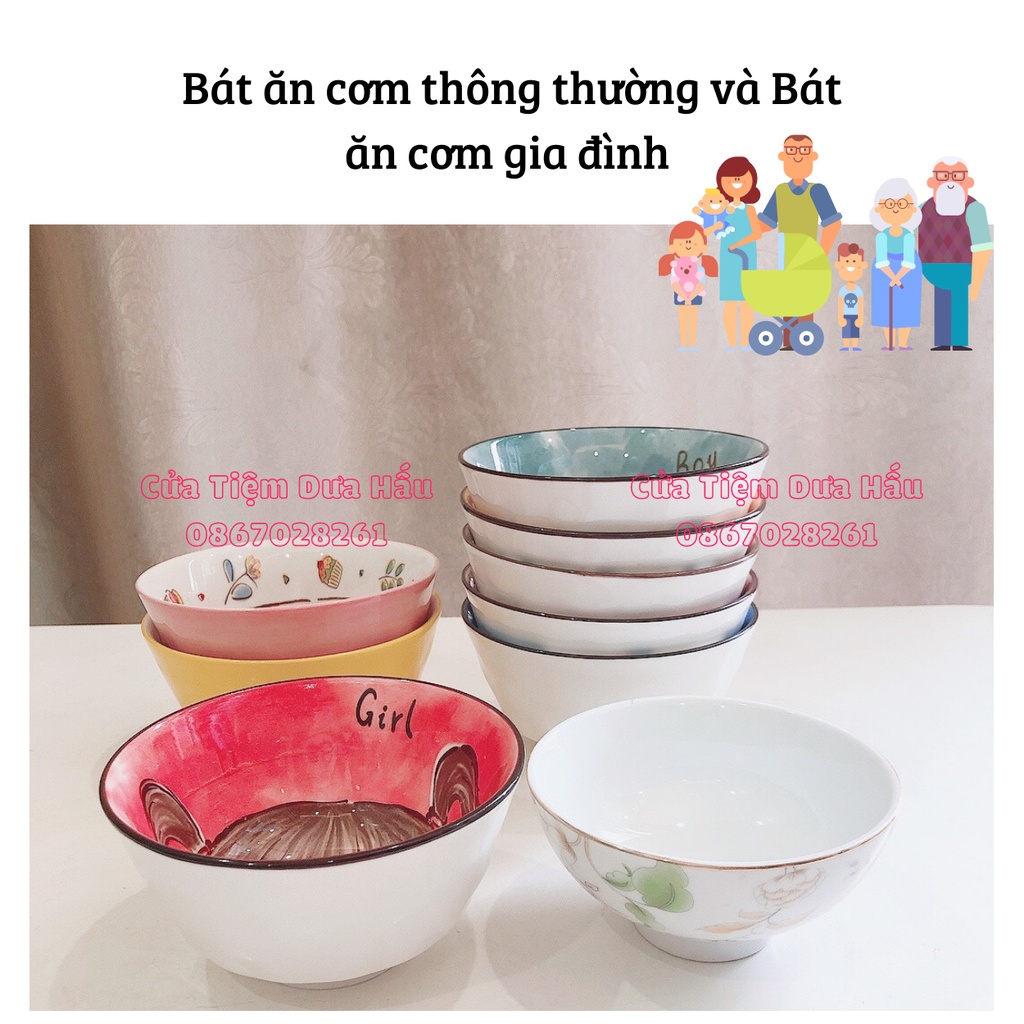Bộ Bát Ăn Cơm Gia Đình, Bát Gốm Sứ Cho Bé Dễ Thương - Baby Galaxy Official