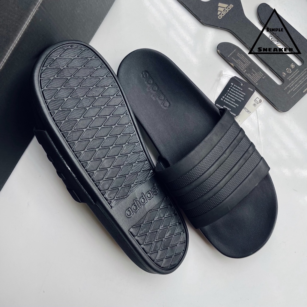 Dép Adidas Comfort Đen Chính Hãng 🔴SIMPLE SNEAKER🔴 Adidas Adilette Comfort 2023 Đế Mềm Dép Quai Ngang Đúc Nguyên Khối