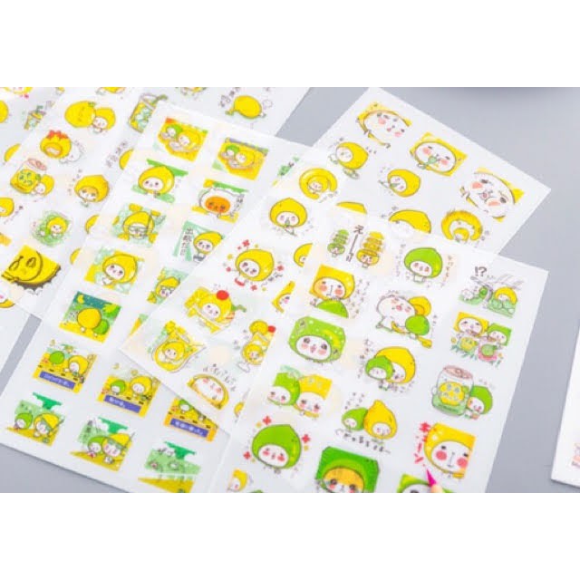 set 6 tấm sticker bé chanh