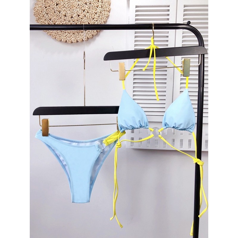 [BKN825] <ÂU> SET BIKINI KHUY TRÒN HỒNG/XANH BLUE | BigBuy360 - bigbuy360.vn
