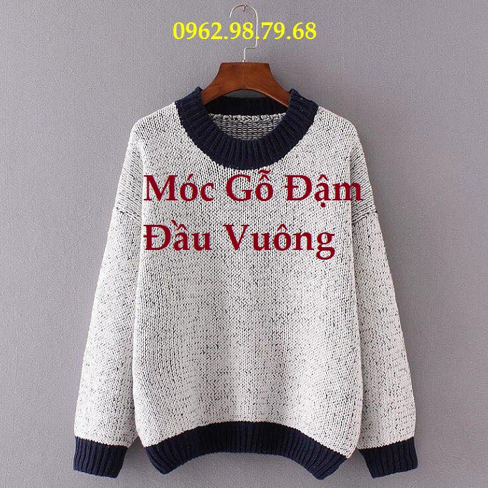 Móc Gỗ 10 Chiếc Đầu Vuông Nâu Đậm  GIÁ SỈ