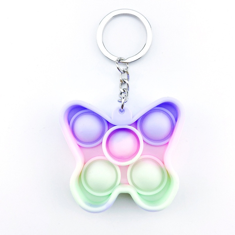 Móc khóa kèm trò chơi Silicone Đồ chơi Pop It nhiều hình dễ thương