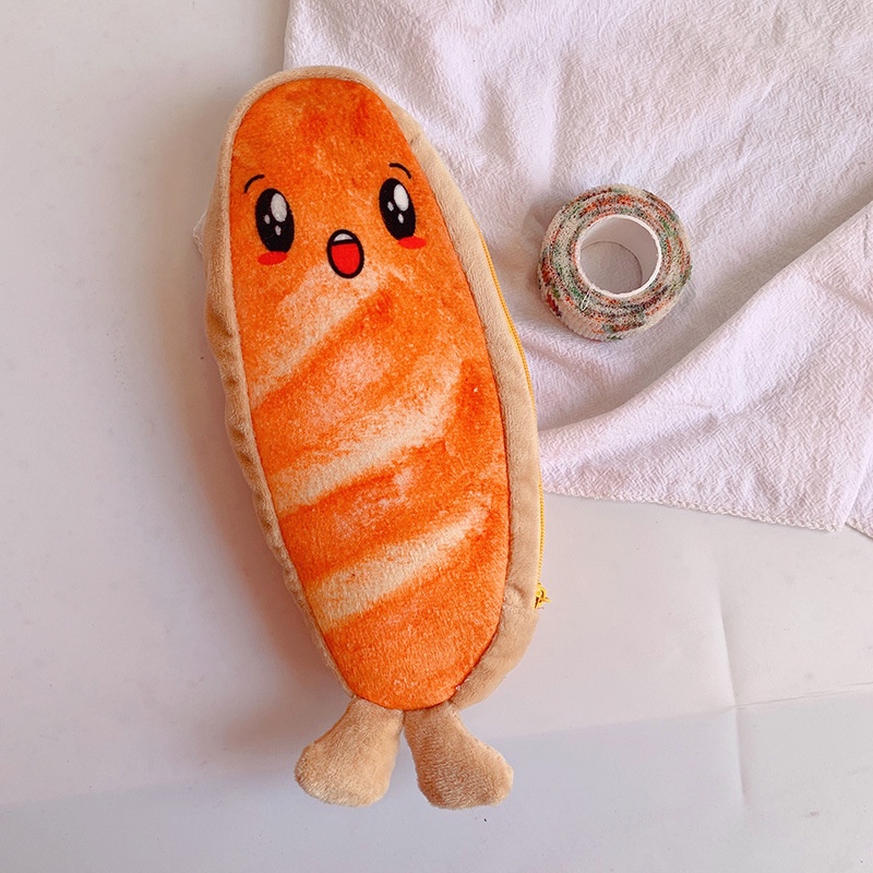Túi Đựng Bút Hình Bánh Mì Nướng Nhồi Bông Đáng Yêu