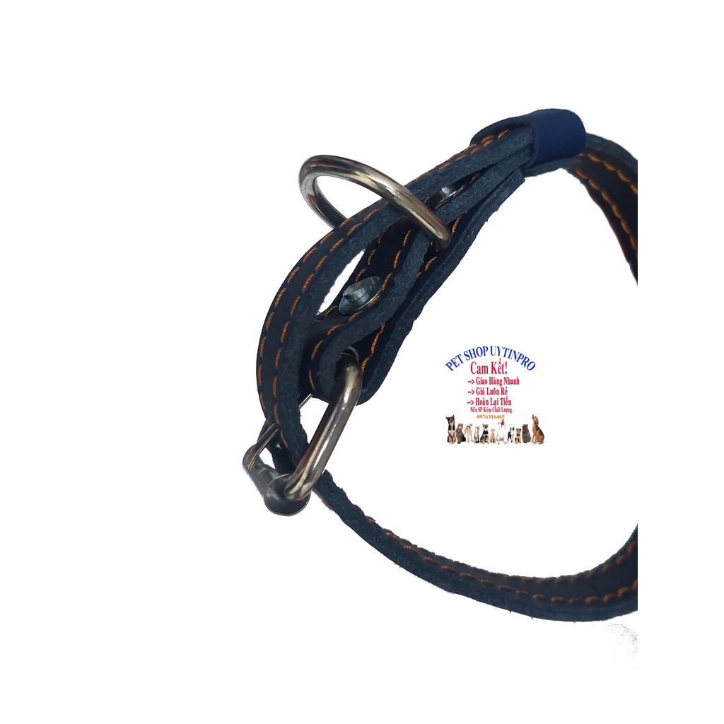 Vòng cổ da cho Chó từ 15kg đến 30kg Bản rộng 3cm Dài 60cm Chất liệu da bền đẹp, Chắc chắn, An toàn cho Thú cưng