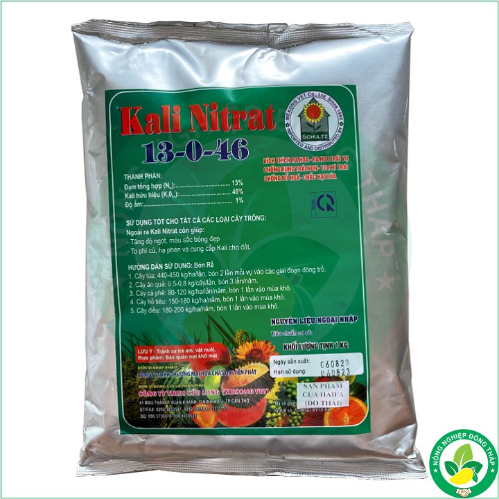 Kali Nitrat 13-0-46 Kích Thích Ra Hoa – Ra Hoa Trái Vụ (gói 1kg)