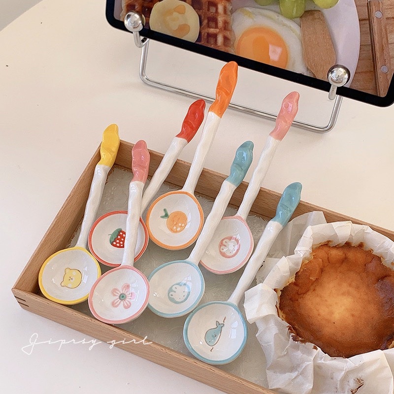 Thìa sứ hoạ tiết hoa quả muỗng thìa sứ