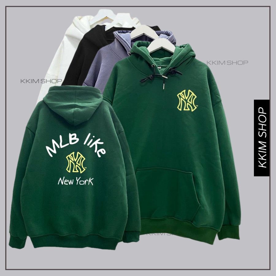 Áo Nỉ HOODIE NY, Áo hoodie MLP XANH LÁ unisex nam nữ form rộng oversize chất liệu Nỉ bông cao cấp KKIM SHOP