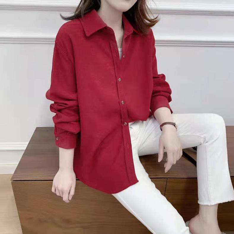Áo Sơ Mi Nữ Lụa Quảng Châu Cổ Đức Siêu Xinh M023 - Lolla_Fashion