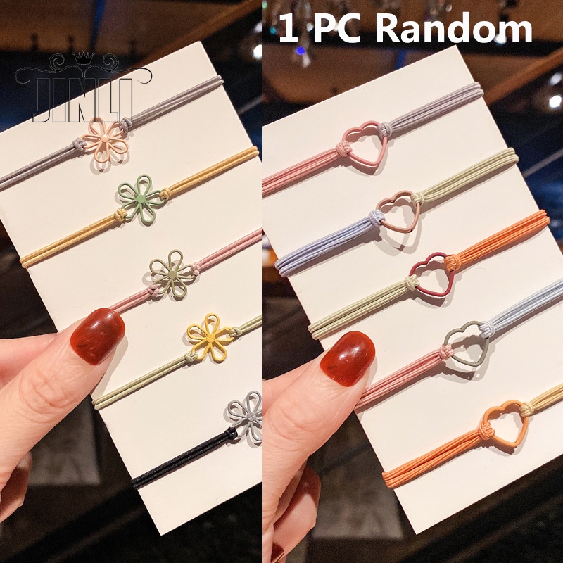 1 Dây buộc tóc hình trái tim/ hoa đáng yêu tùy chọn