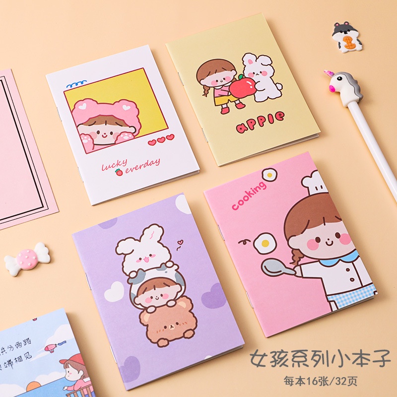 Sổ Tay Cỡ Nhỏ Họa Tiết Hoạt Hình Kiểu Hàn Quốc Dùng Làm Quà Tặng Cho Bé