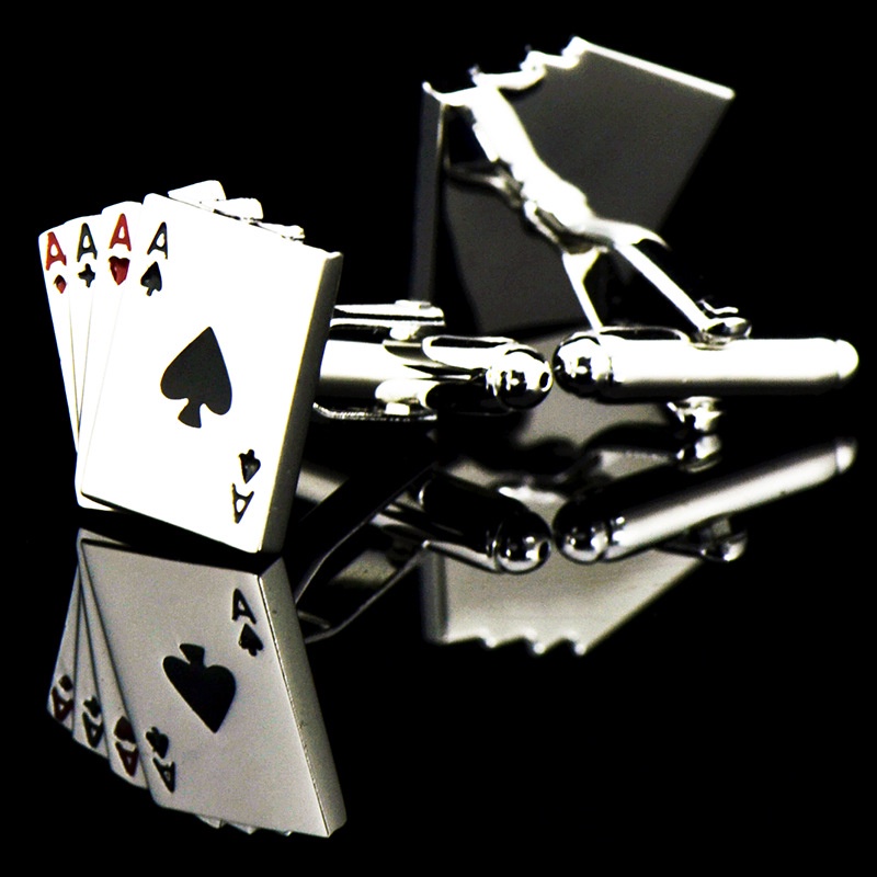 Poker-shaped Cufflinks Men's French Cufflinks Stainless Steel Men's Wedding Cufflinks