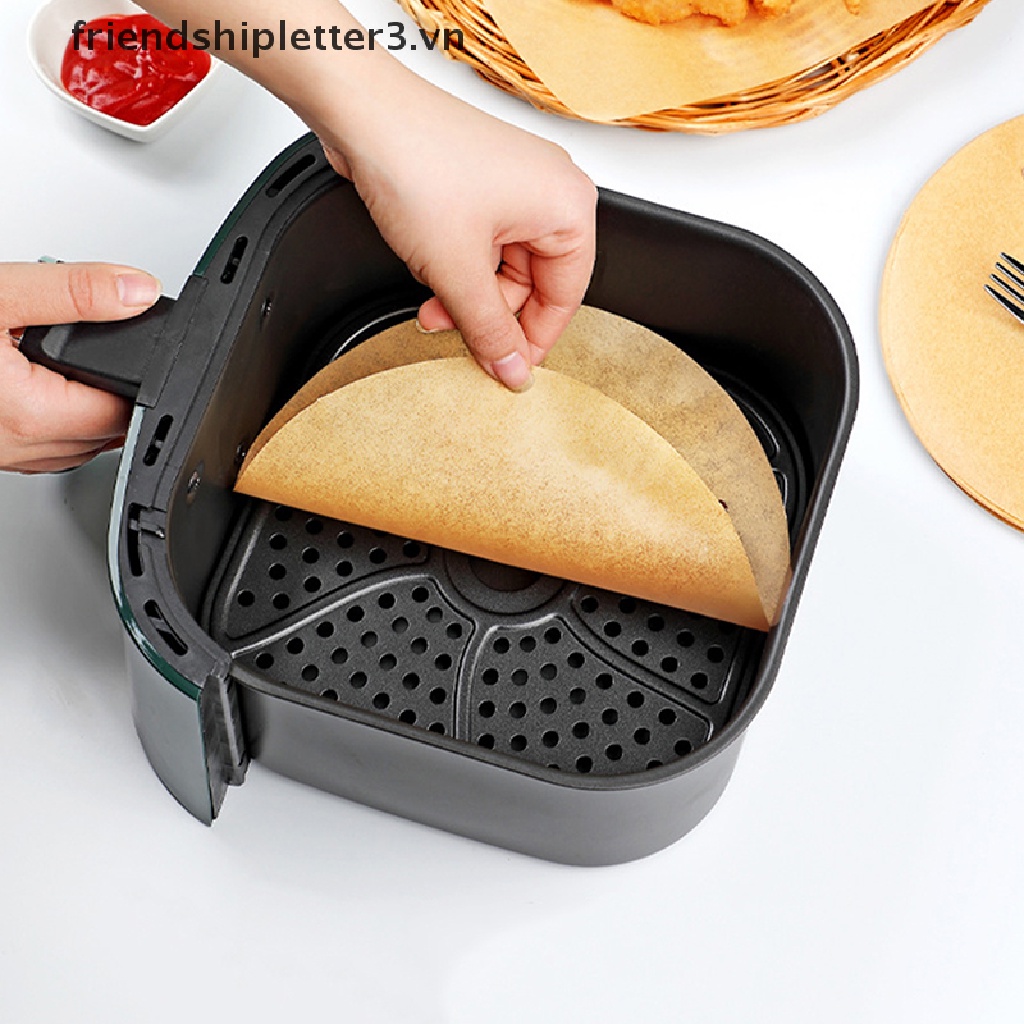 Bộ 20 / 50 / 100 Giấy Lót Tròn Bằng Bột Gỗ Dùng Một Lần Không Dính Cho Nồi Chiên Không Dầu