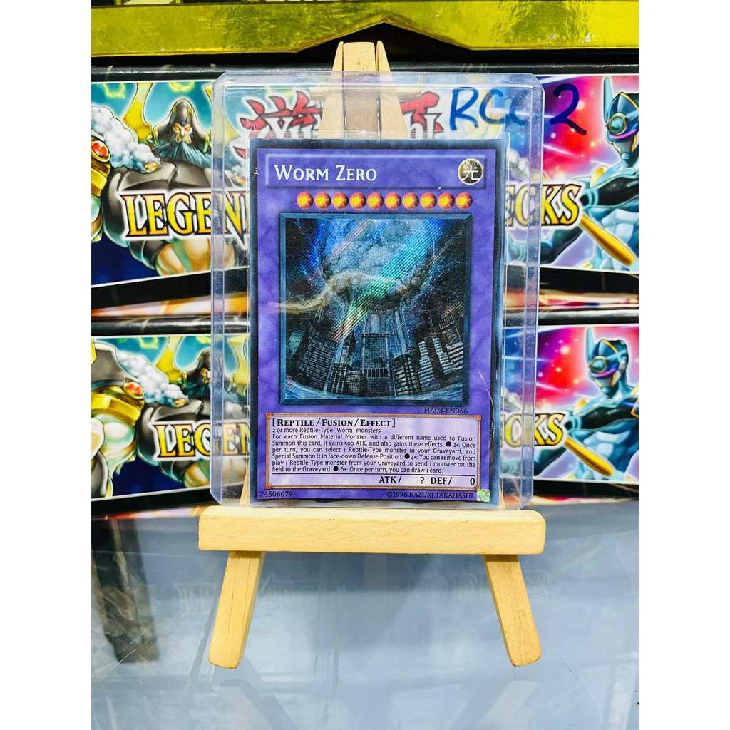 [ Dưa Hấu Yugioh ] Lá bài thẻ bài Worm Zero – Secret Rare - Tặng bọc bài nhựa bảo quản