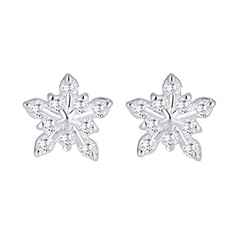 Bông tai mạ bạc đính đá zircon kiểu dáng dễ thương