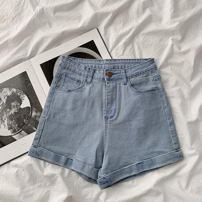 Quần short jean cạp cao basic 8057